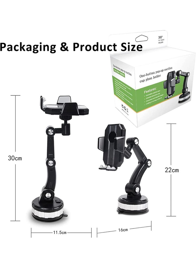 Car Mobile Holder Mount, Super Suction & Stable, Universal Hands-Free Cell Phone Holder for Car Dashboard Windshield Car Mount for iPhone, Samsung & All Smartphones & Cars - Image 3