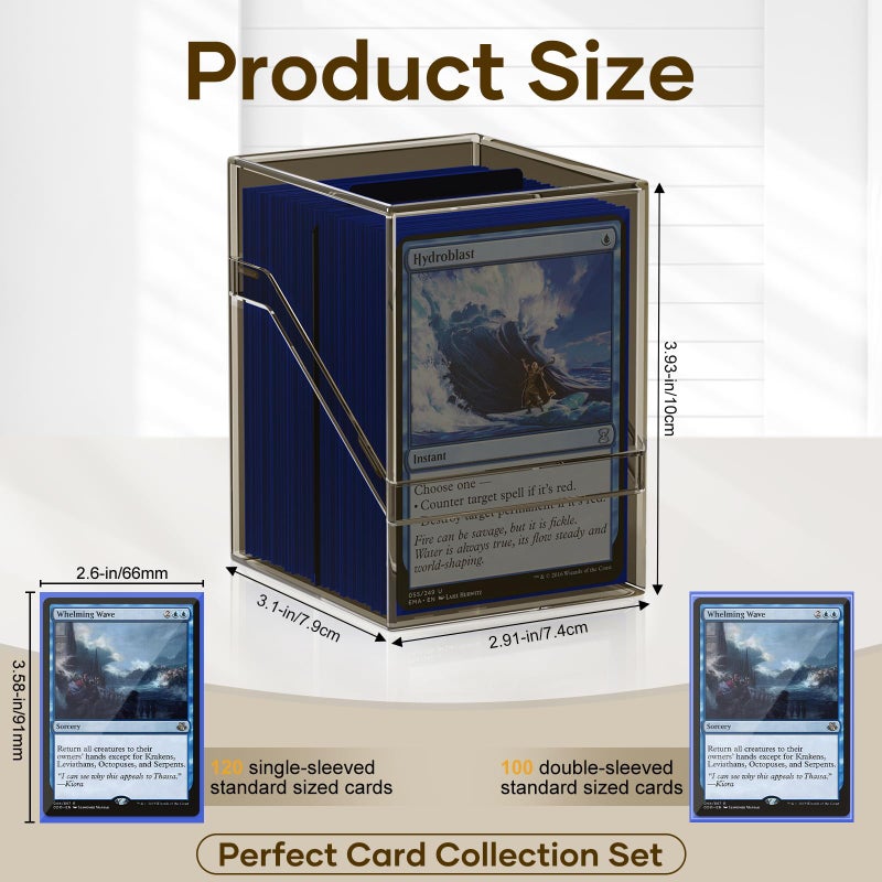 YSCare 6 Pack Card Deck Cases, Commander Deck Boxes with 600Pcs Card Sleeves and Dividers, Standard Size Cards Storage Box Perfect Fit for MTG, Sport, Trading Cards (6 colors) - Image 2