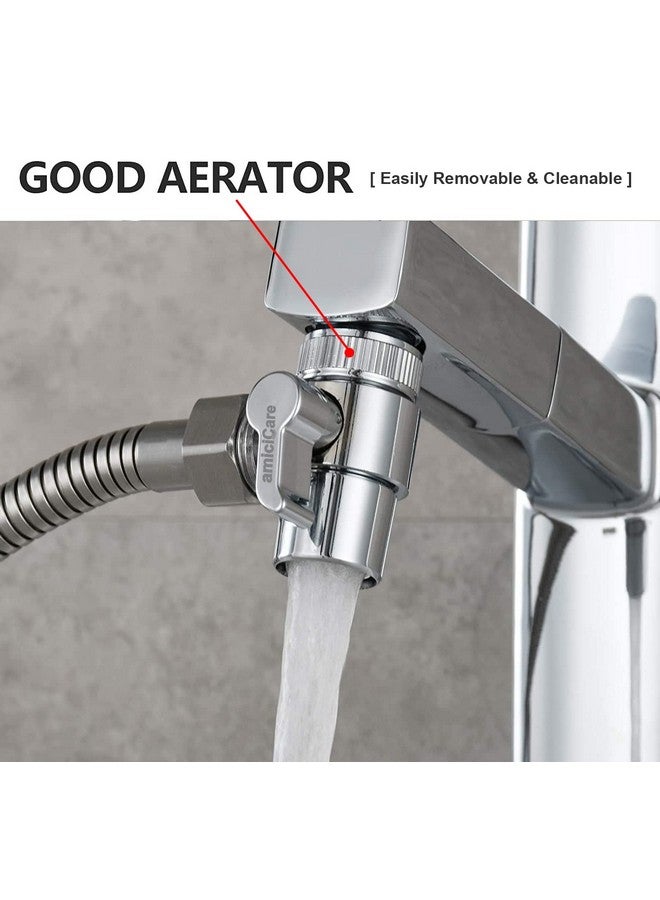 amiciCare Tap Diverter Valve Faucet Splitter, Water Tap Connector with F22 Input for Kitchen Bathroom Hose with M24 Adapter - Image 3