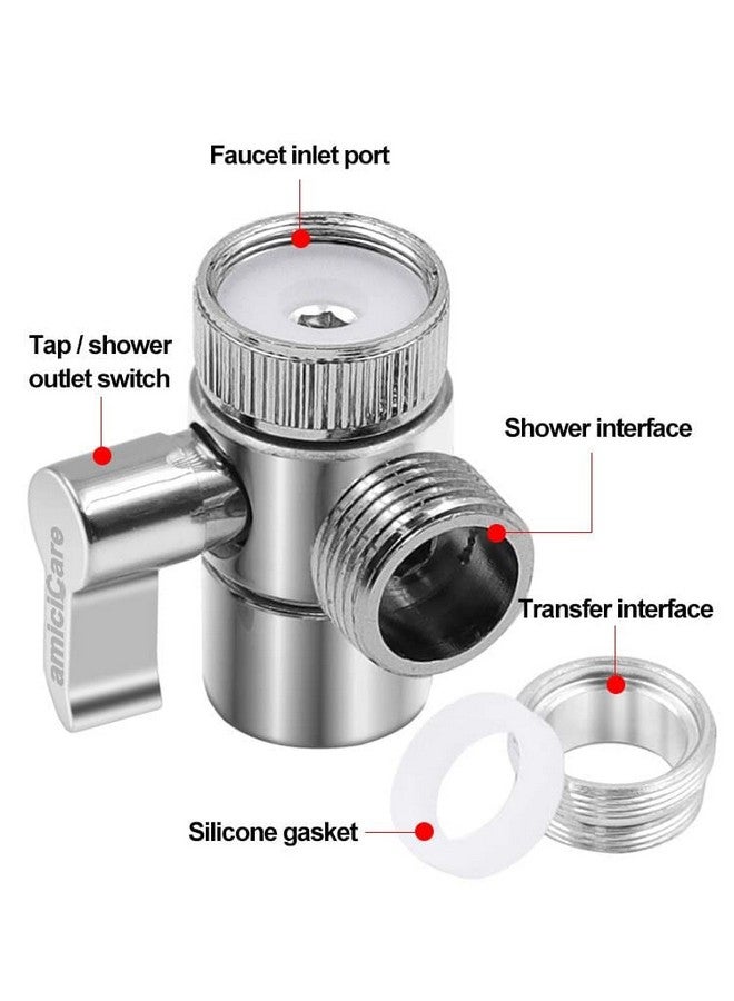 amiciCare Tap Diverter Valve Faucet Splitter, Water Tap Connector with F22 Input for Kitchen Bathroom Hose with M24 Adapter - Image 2