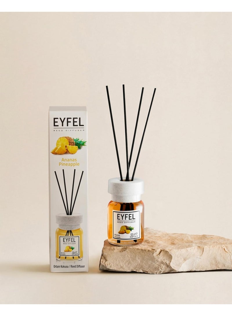 EYFEL EYFEL Pineapple Reed Diffuser, 120ml (4.05 fl oz) | Premium Home Fragrance with Natural Sticks | Long-Lasting Sweet & Fruity Scent for Home & Office  - Image 2