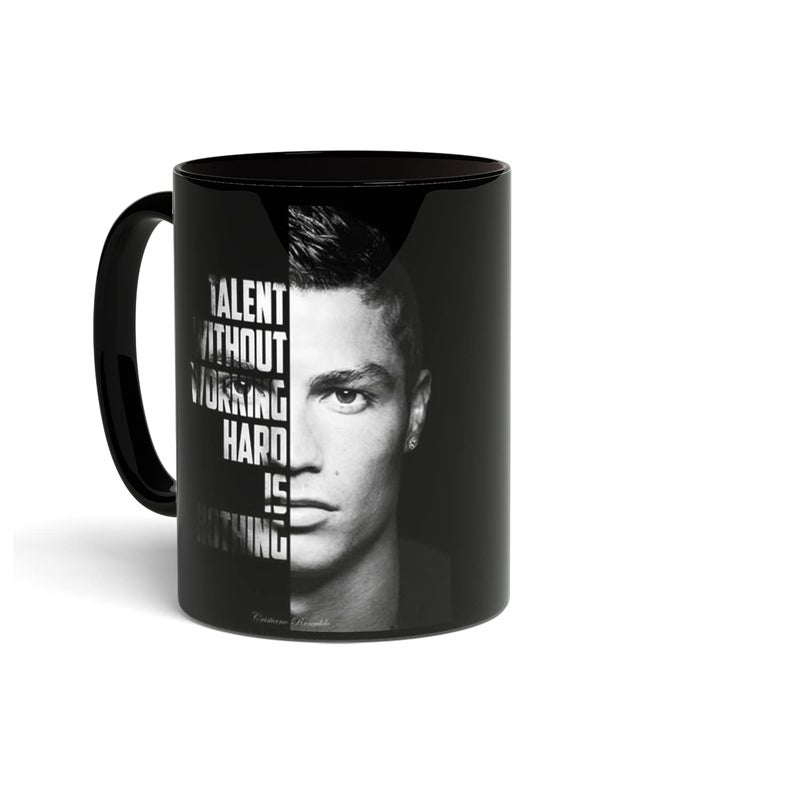 Lightning Hammerz Ronaldo Coffee Mug with Print | Football Printed Mug | Cristiano Ronaldo Coffee Mug for Fans | 330ml Microwave and Dishwasher Safe - Image 1