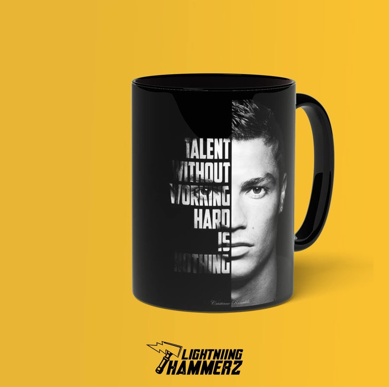 Lightning Hammerz Ronaldo Coffee Mug with Print | Football Printed Mug | Cristiano Ronaldo Coffee Mug for Fans | 330ml Microwave and Dishwasher Safe - Image 3