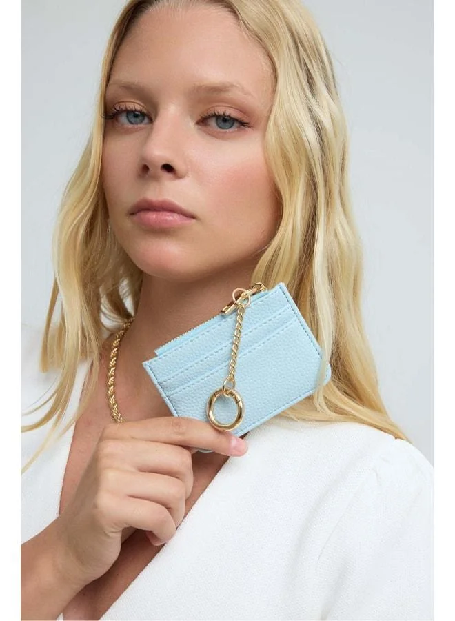 Nook Zipper Charm Cardholder Baby Blue