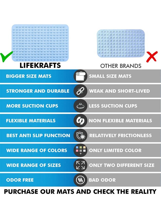 Lifekrafts Anti-Slip Shower Mat For Bathroom Floor Blue, 80X120 Cm (Accu-Pebble)| Bathroom Shower Mat |Anti-Skid Mat For Bathroom Floor  - Image 4
