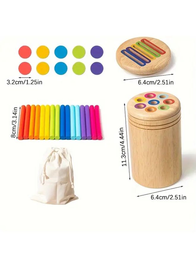 Wooden Sorting And Counting Toy For 3 6 Years Fine Motor Skills Development - Image 2