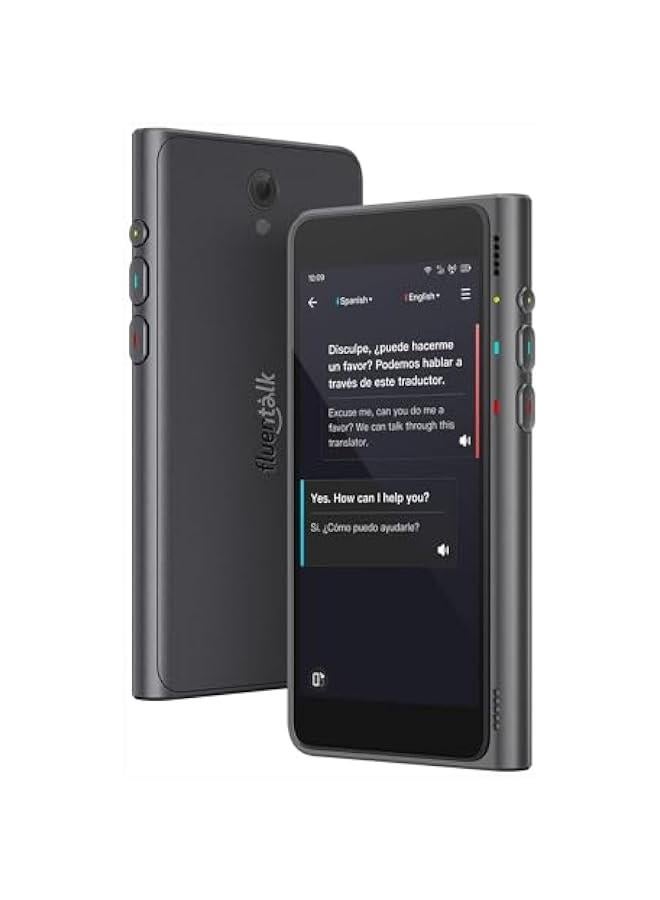 تايم كاتل مترجم لغة فلوينتوك T1 يدعم 40 لغة وترجمة صور، جهاز ترجمة فوري لا يحتاج إلى واي فاي، مع بيانات جوال عالمية لمدة عامين للسفر، مع شاشة HD مقاس 4 انش من تايم كيتل - Image 1