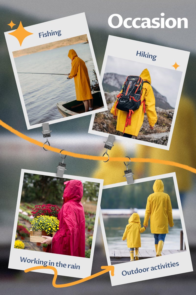 CREATMO US Rain Jacket Womens Raincoats Waterproof With Hood Windbreaker Long Coat Ponchos For Adults Women's Packable Casual Raincoat Black 2XL - Image 5