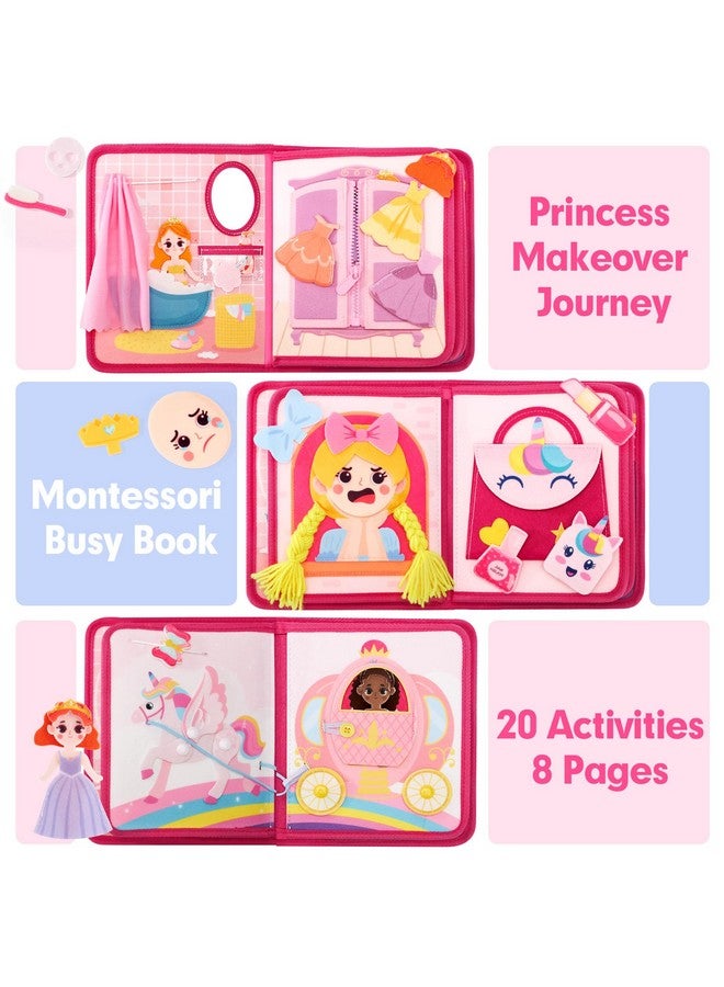 hahaland ألعاب هاهالاند للفتيات من 3 إلى 5 سنوات - لعبة الأميرة لوح مشغول للفتيات بعمر 3 سنوات - كتاب مشغول هادئ للأطفال الصغار من 3-5 سنوات للعب التظاهر - ألعاب مونتيسوري للفتيات بعمر 3-4 سنوات هدايا عيد الميلاد - Image 2