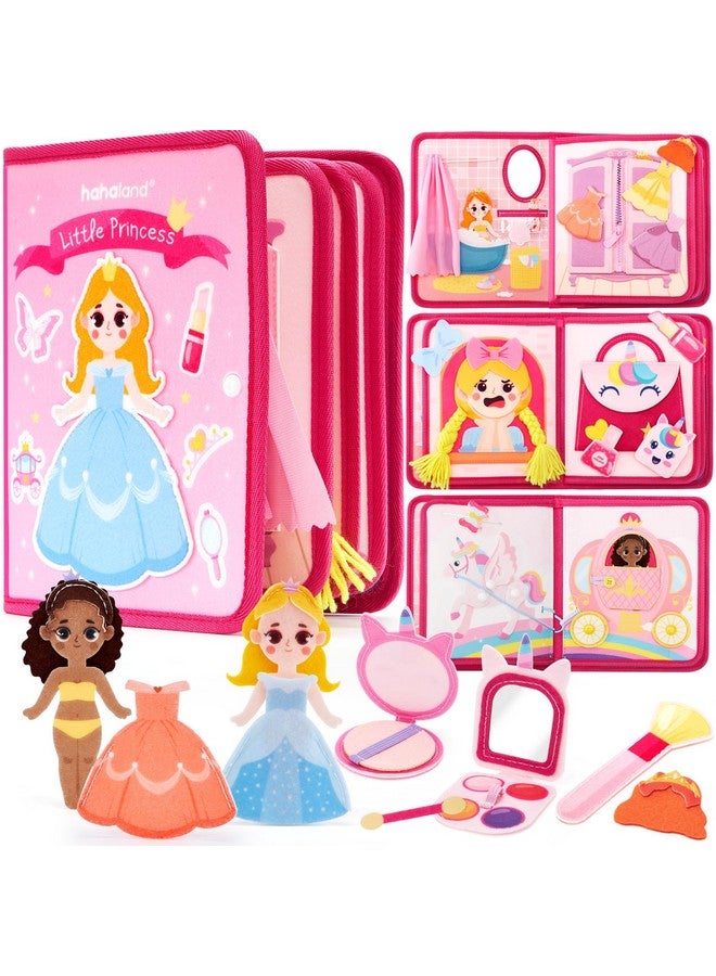 hahaland ألعاب هاهالاند للفتيات من 3 إلى 5 سنوات - لعبة الأميرة لوح مشغول للفتيات بعمر 3 سنوات - كتاب مشغول هادئ للأطفال الصغار من 3-5 سنوات للعب التظاهر - ألعاب مونتيسوري للفتيات بعمر 3-4 سنوات هدايا عيد الميلاد - Image 1