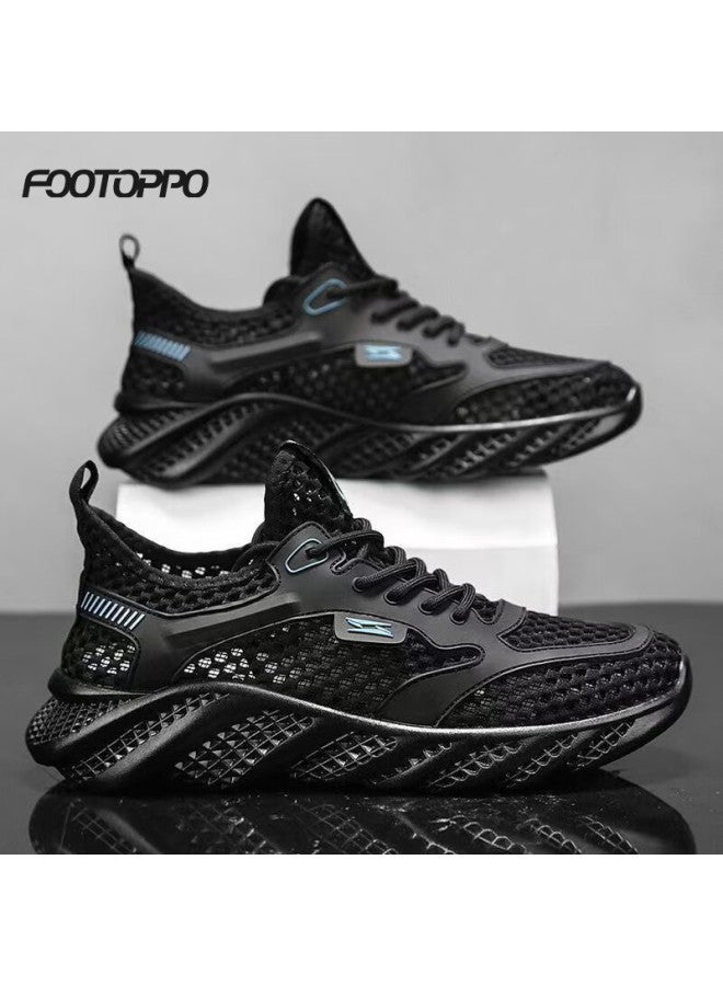 Footoppo Mesh Sports Casual Shoes For Men, Summer Breathable Mesh Shoes, Non-slip Hollow Mesh Thin Shoes For Men In Summer - Image 1