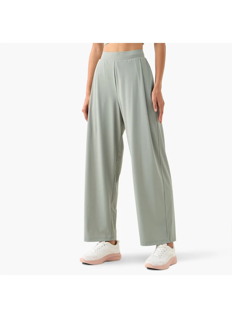 ADOT Wide Leg Track Pants with Elasticated Waistband and Pocket