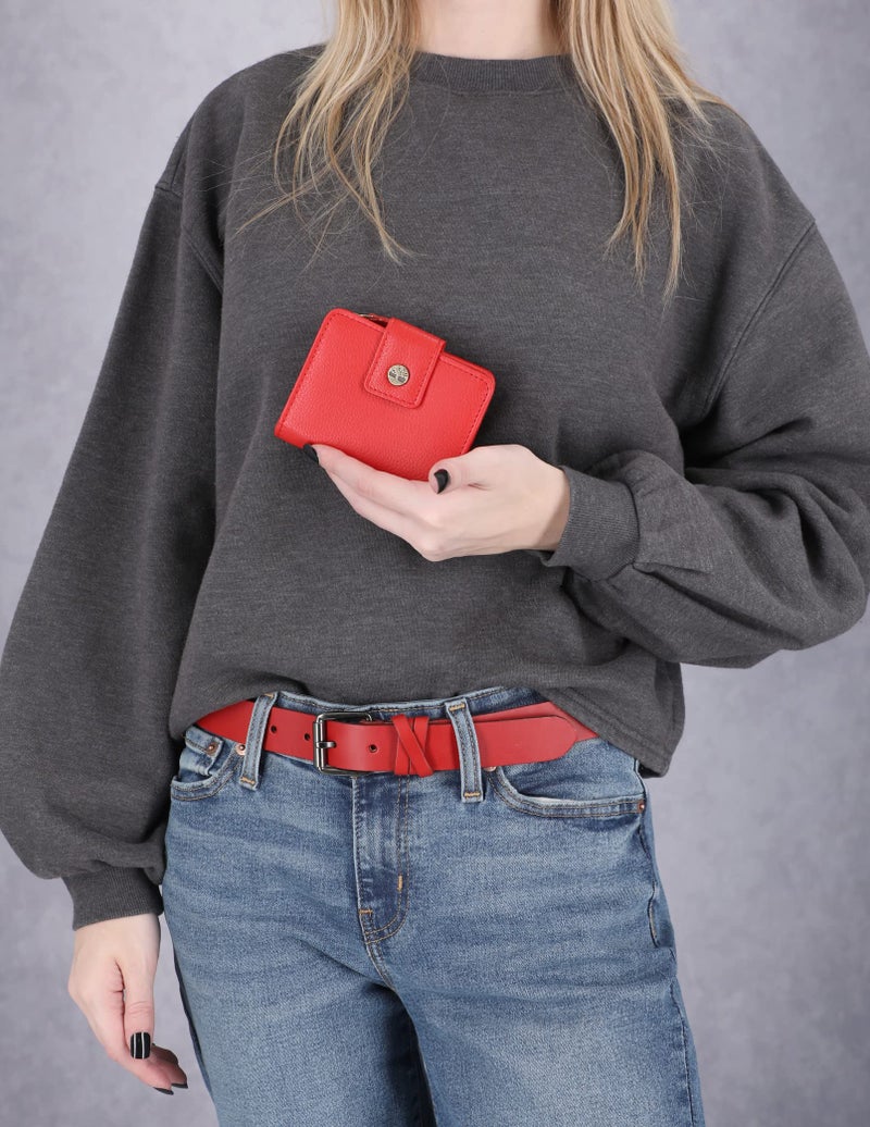 Timberland Women's Leather Rfid Small Indexer Wallet Billfold, Red, One Size - Image 2