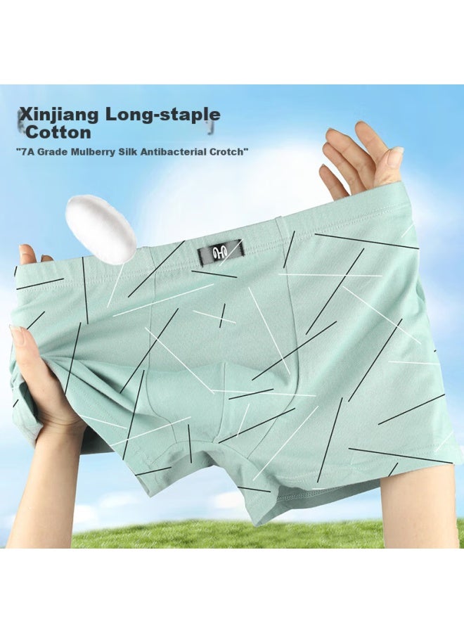 Men'S Plus Size Underwear With 7A Antibacterial Mulberry Silk Crotch, Cotton Men'S Boxer Briefs Loose Fit Big And Tall Shorts - Image 3