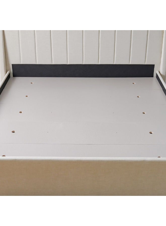 Supreme Benz 160x200 Upholstered Bed | Modern Design Wooden Double Bed Frame Furniture | Comfortable Bed (Mattress Not Included) L215.5xW182xH111cm-Beige - Image 3