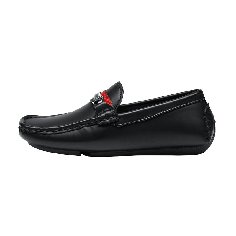 Bruno Marc Boy's SBLS218K Loafer Slip-On Dress Shoes, Black, Size 5 Big_Kid - Image 2