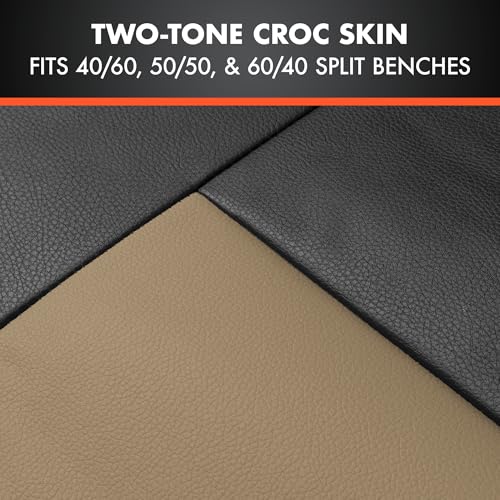 BDK Faux Leather Car Seat Cover Full Set - Front & Rear Split Bench Beige Seat Covers for SUV & Truck Seat Covers, Airbag Compatible - Interior Protective Seat Covers for Car Seats & Car Accessories - Image 5