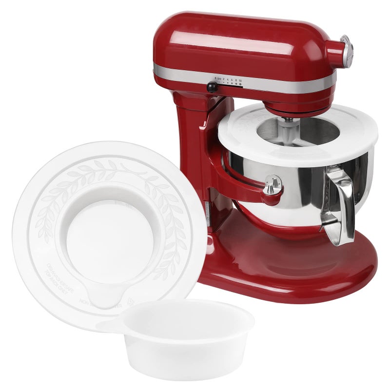 Reikame Mixer Bowl Lid Covers for KitchenAid 5.5-6 Quart Bowls - Stand Mixer Bowl Covers to Prevent Ingredients from Spilling, Fits Bowl-Lift Models KV25G and KP26M1X (2 Pack) - Image 1
