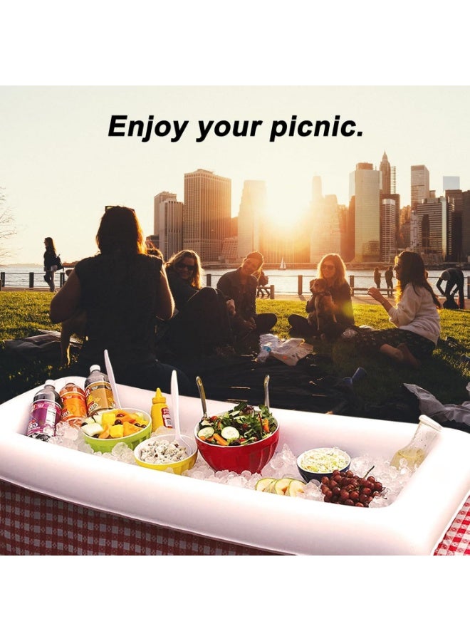Inflatable Ice Serving Buffet Bar with Drain Plug - BBQ Picnic Pool Party Supplies Buffet Salad Food u0026 Drinks Tray for Party Picnic u0026 Camping - Image 4