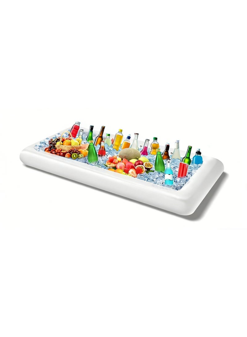 Inflatable Ice Serving Buffet Bar with Drain Plug - BBQ Picnic Pool Party Supplies Buffet Salad Food u0026 Drinks Tray for Party Picnic u0026 Camping - Image 1