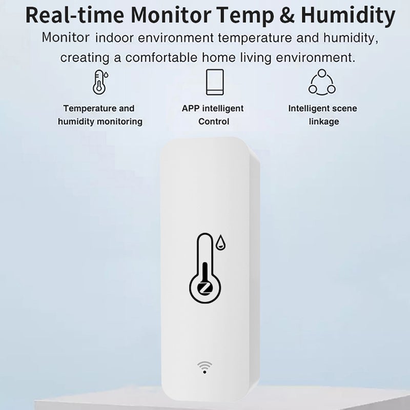 Tuya Zigbee Intelligent Temperature and Humidity Detection Sensors Home Scenes Linkage Equipment ℃ ℉ Switchable Automation Scene Temp Controller Smartphone Remote APP Control Compatible with - Image 2