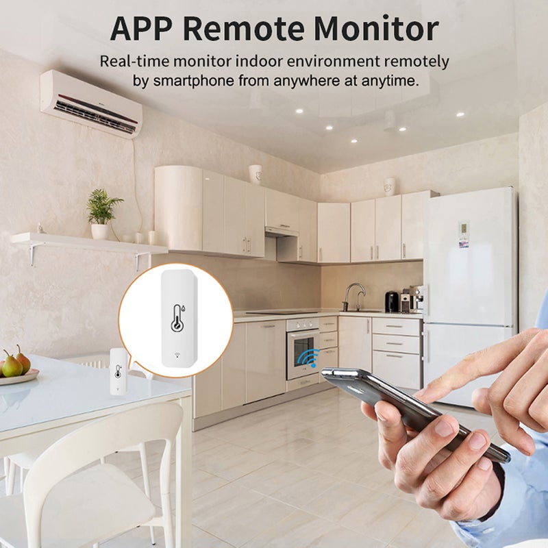 Tuya Zigbee Intelligent Temperature and Humidity Detection Sensors Home Scenes Linkage Equipment ℃ ℉ Switchable Automation Scene Temp Controller Smartphone Remote APP Control Compatible with - Image 5
