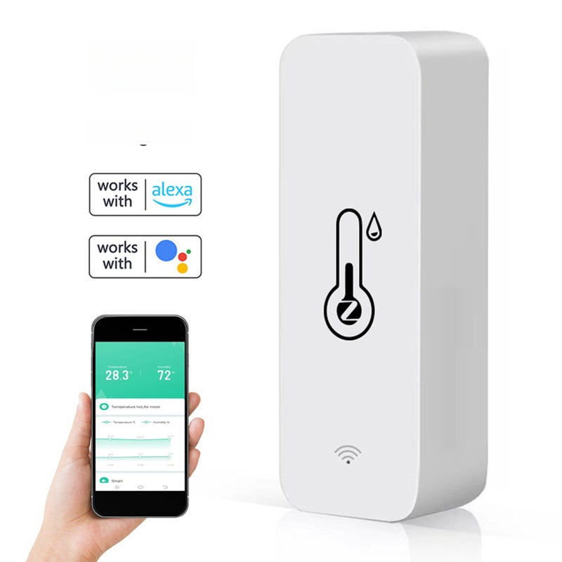 Tuya Zigbee Intelligent Temperature and Humidity Detection Sensors Home Scenes Linkage Equipment ℃ ℉ Switchable Automation Scene Temp Controller Smartphone Remote APP Control Compatible with - Image 1