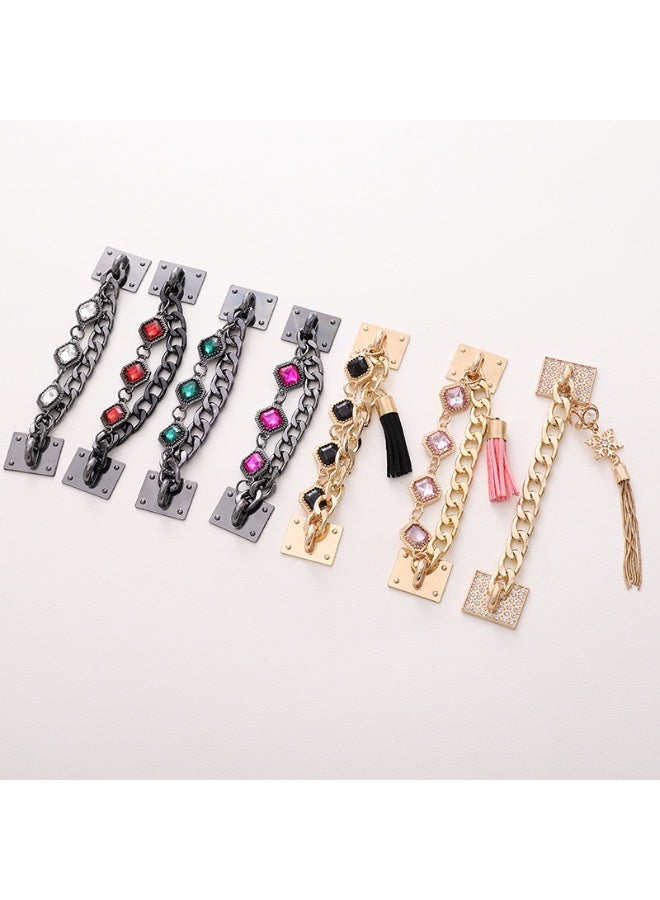 NIBEMINENT Phone Charm/ Chain Strap for Women Girls, Zinc Alloy Gemstone Cell Phone Case Lanyard Wrist Strap,K1405/Black - Image 2