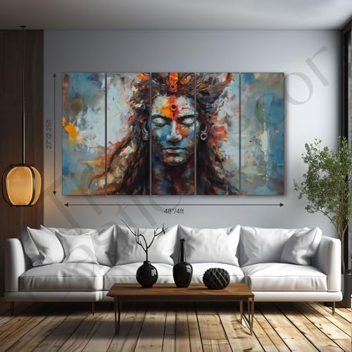 The Castle Decor Lord Shiva painting with frame Big Size 27x48 Wall art for living room,Bedroom,Drawing room,Hotels-Wooden Framed-665 - Image 3