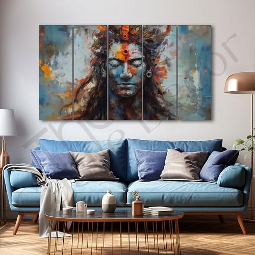 The Castle Decor Lord Shiva painting with frame Big Size 27x48 Wall art for living room,Bedroom,Drawing room,Hotels-Wooden Framed-665 - Image 2