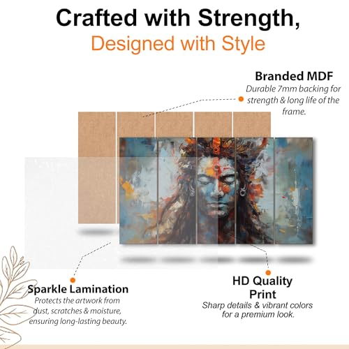 The Castle Decor Lord Shiva painting with frame Big Size 27x48 Wall art for living room,Bedroom,Drawing room,Hotels-Wooden Framed-665 - Image 4