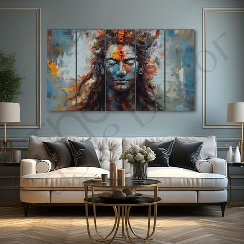 The Castle Decor Lord Shiva painting with frame Big Size 27x48 Wall art for living room,Bedroom,Drawing room,Hotels-Wooden Framed-665 - Image 1