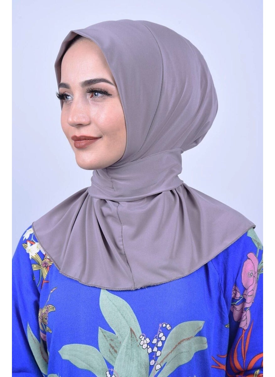 Belifanti Collection Women's Hijab Snap Bone Sandy Hijab Neck Collar Bone Mink  - Image 2