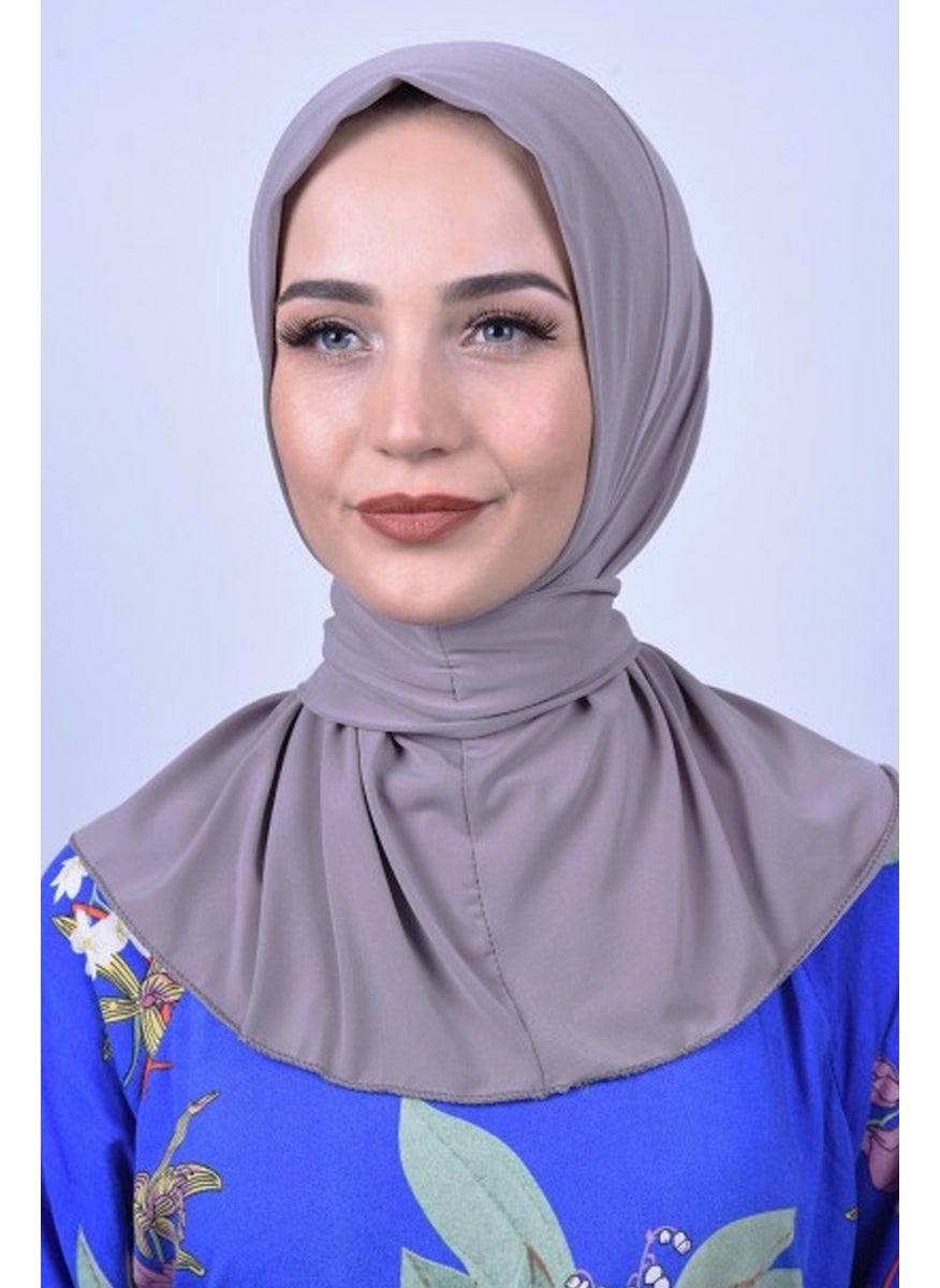 Belifanti Collection Women's Hijab Snap Bone Sandy Hijab Neck Collar Bone Mink  - Image 1