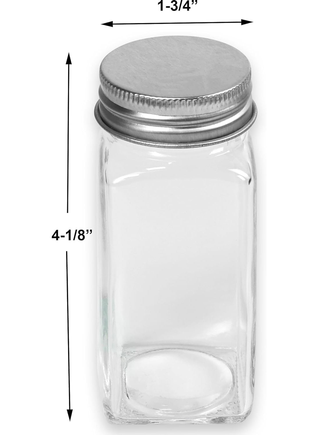 CASADELIGHT CASADELIGHT Square Glass Spice Jars 120 ml Clear Glass Square Spice Jar Black Sifter Two Sided Sifter CapShaker HolesPour Open and Freshness Seal Silver 4  - Image 2
