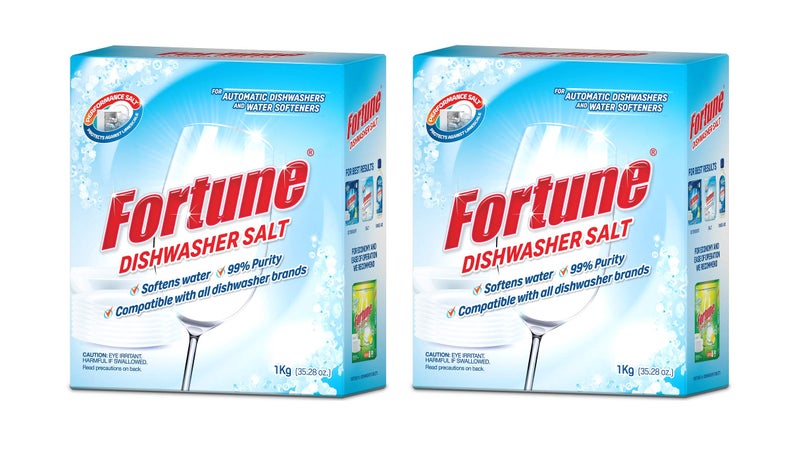 Fortune Dishwasher Salt - 1 Kg (Pack of 2) | Softens Hard Water & Prevents Limescale | Enhances Detergent Performance | For All Dishwashers | 2 Kg - Image 1
