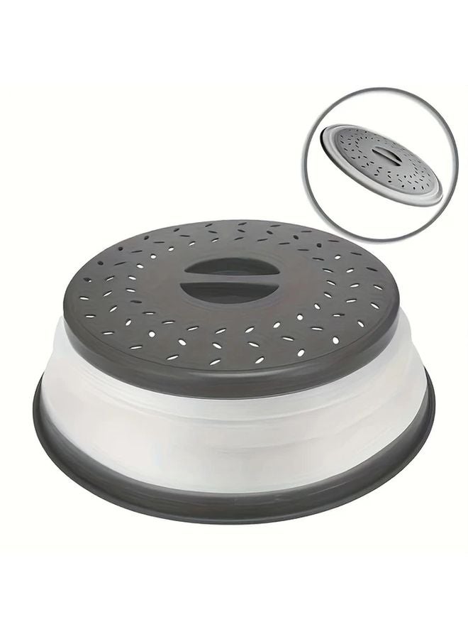 Collapsible Microwave Cover With Handle 10 5 Inch Round Space Saving Dish - Image 1