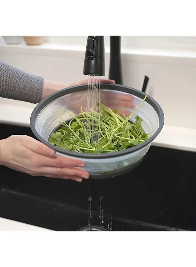Collapsible Microwave Cover With Handle 10 5 Inch Round Space Saving Dish - Image 2