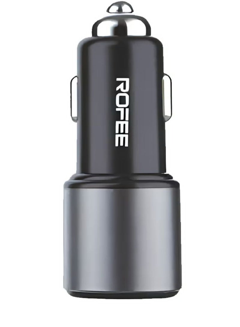 روفی USB C USB A شاحن سيارة شحن سريع ثنائي المنفذ محول هاتف السيارة PD 65W أو QC 18W /RC831 - Image 3