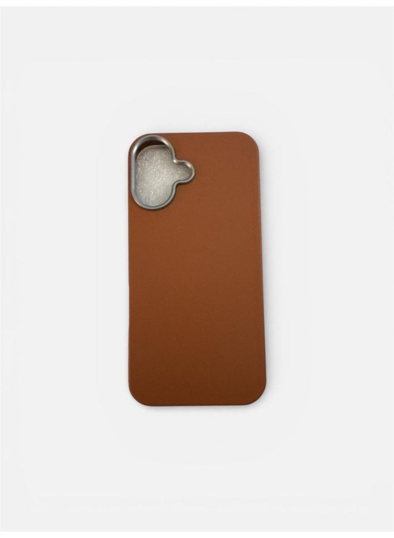Multi Impex iPhone 16 Luxury Leather Texture Phone Case Brown - Image 1