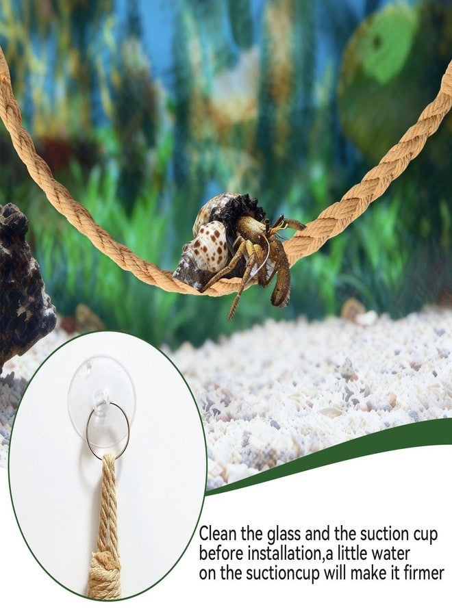 Hollima Hermit Crab Accessories, Hermit Crab Climbing Toys, Bendable Rope Bridge Wooden Shell Hideout Hut Plants for Reptile Amphibians Hermit Crab Tank Accessories Supplies - Image 3
