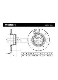 ريديكس RIDEX - مجموعة أقراص الفرامل (الخلفية) لسيارات BMW - 34216855007 / 34216792227 / 34216764651/ 34216783754  - Image 3