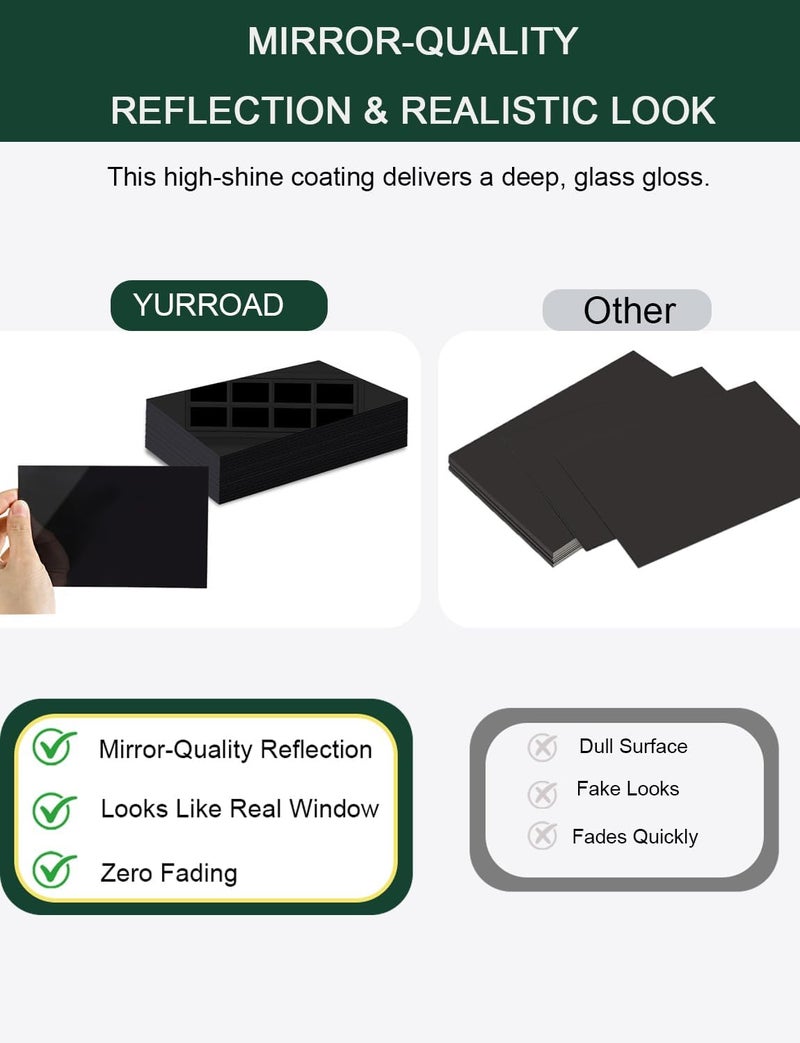 YURROAD 32Pcs Strong Magnetic Fake Windows for 2 Car Garage Door - Glossy Realistic Look, No-Tools Install in 10 Mins & Won't Fall Off Decorative Hardware (6" x 4") - Image 3