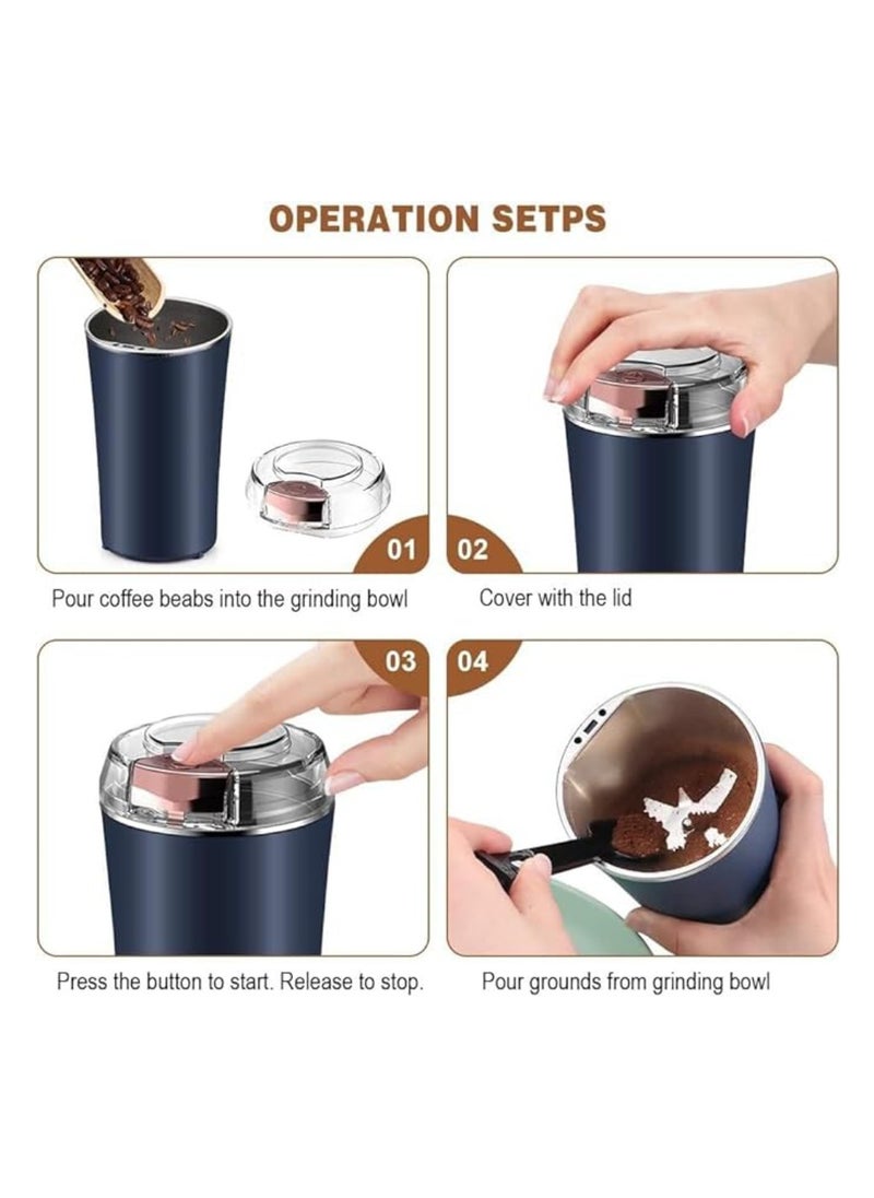 DIGI CORE Electric Grinder 1.5L Portable Coffee Grinder Semi-automatic 4 Sharp Blades Strong Power High Rotation Speed Low Noise Stainless Steel Coffee Grinder  Coffee Bean Mill 200W  - Image 3