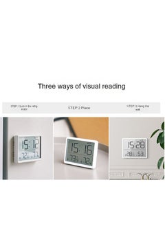 غاز ساعة إلكترونية رقيقة ساعة رقمية بسيطة قابلة للتركيب على الحائط LCD منبه صغير متعدد الوظائف درجة الحرارة على مدار الساعة الإلكترونية  - Image 2