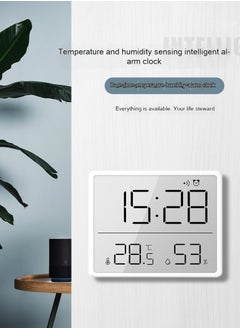 غاز ساعة إلكترونية رقيقة ساعة رقمية بسيطة قابلة للتركيب على الحائط LCD منبه صغير متعدد الوظائف درجة الحرارة على مدار الساعة الإلكترونية  - Image 3