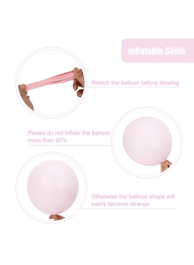 RUBFAC Pale Pink Balloons 129pcs Different Sizes Pack of 18 12 10 5 Inch, Latex Light Baby Pastel Pink Balloon Garland Arch Kit for Baby Shower Engagement Bachelorette Wedding Birthday Party - Image 3