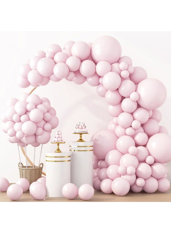 RUBFAC Pale Pink Balloons 129pcs Different Sizes Pack of 18 12 10 5 Inch, Latex Light Baby Pastel Pink Balloon Garland Arch Kit for Baby Shower Engagement Bachelorette Wedding Birthday Party - Image 1