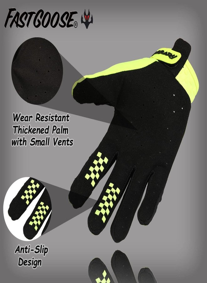 FASTGOOSE Dirt Bike Motorcycle Gloves Motocross Gloves Motorbike Riding Bike Gloves ATV MX MTB Off Road Racing Sports Cycling Glove (Fluorescent Green, Large) - Image 3