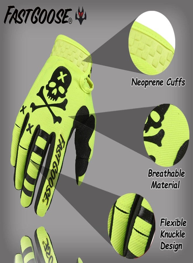 FASTGOOSE Dirt Bike Motorcycle Gloves Motocross Gloves Motorbike Riding Bike Gloves ATV MX MTB Off Road Racing Sports Cycling Glove (Fluorescent Green, Large) - Image 2